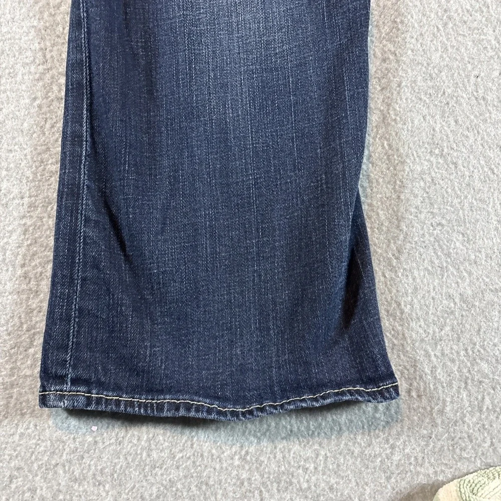 BKE Jake Boot Leg Jeans Blue Denim Straight Leg Dark Wash Stretch Mens 32s 32x29